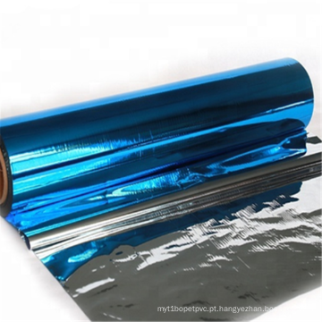 Película de base metalizada para embalagem PET colorida de alto brilho